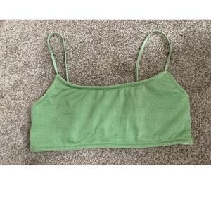 Triangl Mica Sparkle Lime Green Bikini Top, sz large